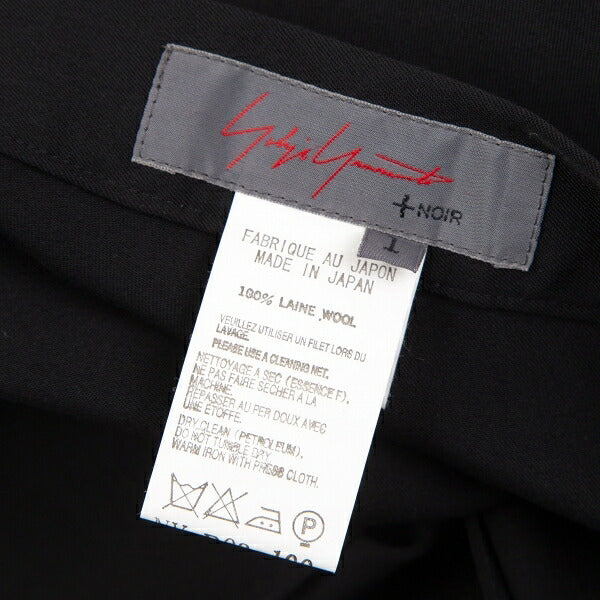 Yohji Yamamoto NOIR Wool Loop Design Slim Pants Black Size 1
