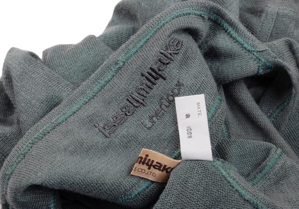 ISSEY MIYAKE Linen Patchwork Sweater Gray-Blue Size M