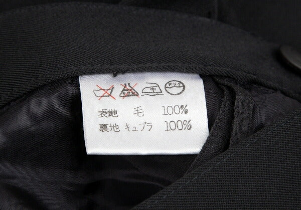ISSEY MIYAKE Wool Gabardine Tuck Design Skirt Black Size M