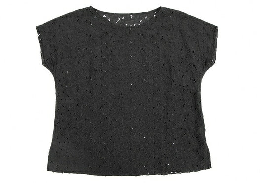 JURGEN LEHL Silk Cotton Floral Blouse Black Size M
