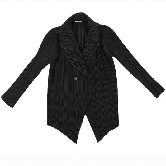 ISSEY MIYAKE Pleated Double Button Jacket Black Size M
