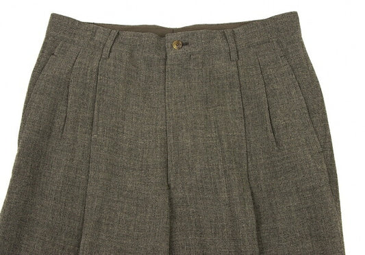 ISSEY MIYAKE MEN Brown Wool Rayon Two-Tuck Pants Size XXL