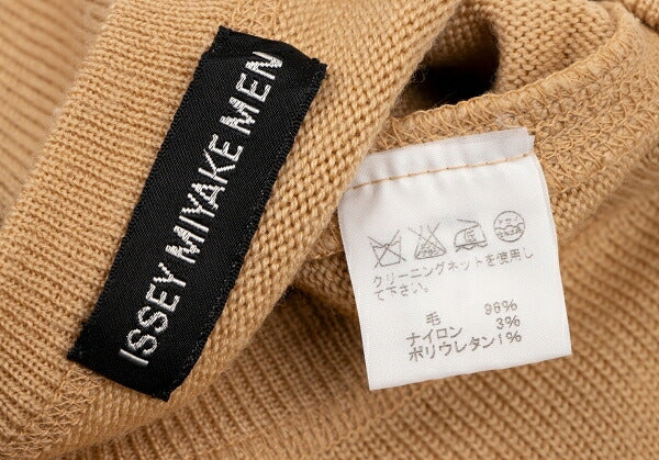 ISSEY MIYAKE MEN Elbow Panel Wool Blend Knit Beige Size L