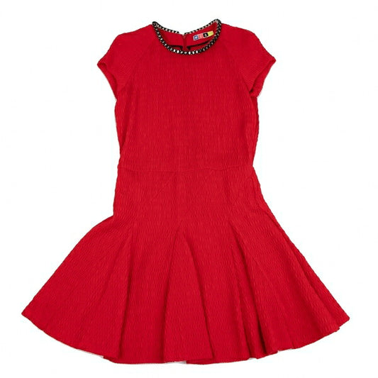 MSGM Wool Metal Embellished Midi Dress Red Size 42
