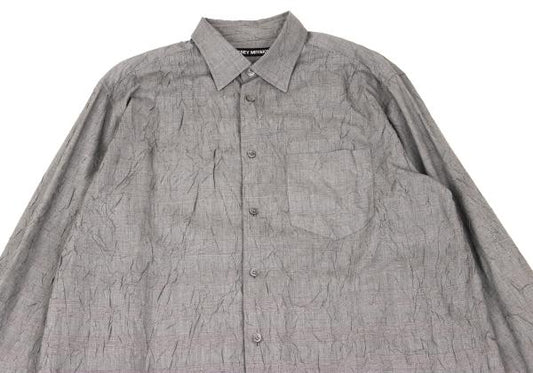ISSEY MIYAKE MEN Glen Check Wrinkle Pleat Shirt Gray Size 4