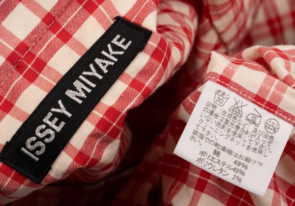 ISSEY MIYAKE MEN Multi Check Panel Shirt Red/Black Size 3