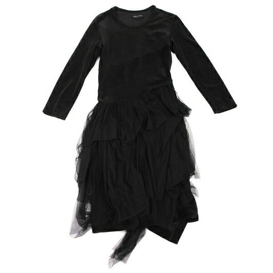 COMME des GARCONS NOIR Blue Velour Docking Tunic Blouse Size M
