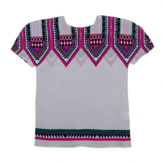 ISSEY MIYAKE me Print Stretch Pleats T-Shirt Gray Size F