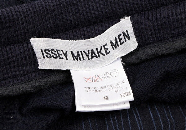 ISSEY MIYAKE MEN Cotton Random Stripe Pants Navy Size XL