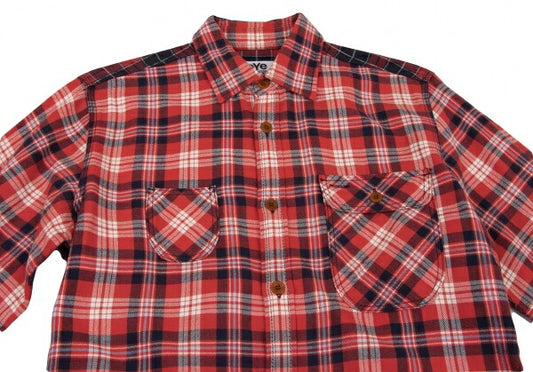 eYe JUNYA WATANABE MAN CDG Check Panel Red Navy Shirt Size XS
