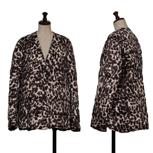 JNBY Leopard Reversible Down Jacket Gray Size F