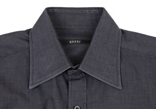 GUCCI Charcoal Cotton Long Sleeve Shirt Size 38