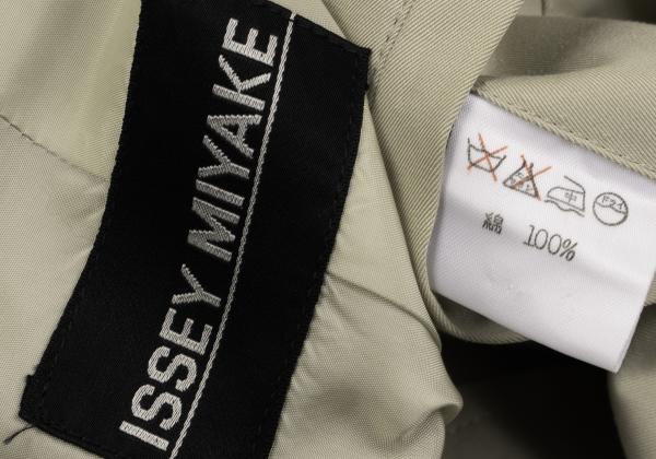 ISSEY MIYAKE MEN Cotton Double-Breasted Coat Beige Size L