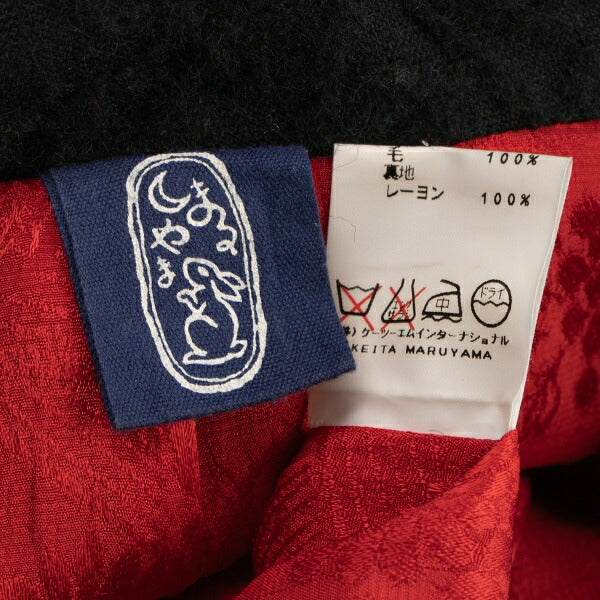 KEITA MARUYAMA Flower Woven Wool Coat Black Size M