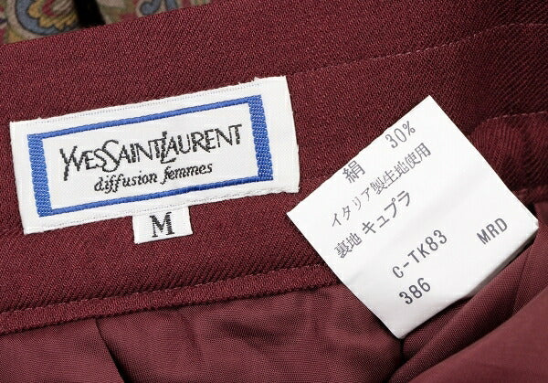 Yves Saint Laurent Paisley Box Pleat Skirt Multi Size M