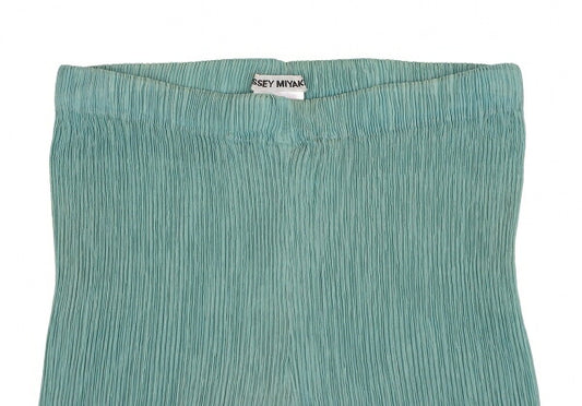 ISSEY MIYAKE Hem Lace Cutout Crepe Pants Green Size M
