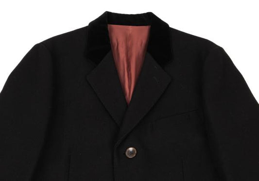 Jean Paul GAULTIER CLASSIQUE Melton Lapel Coat Black Size 48