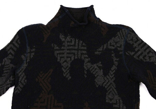 ARMANI COLLEZIONI Geometric Knit Multi-color Size 46