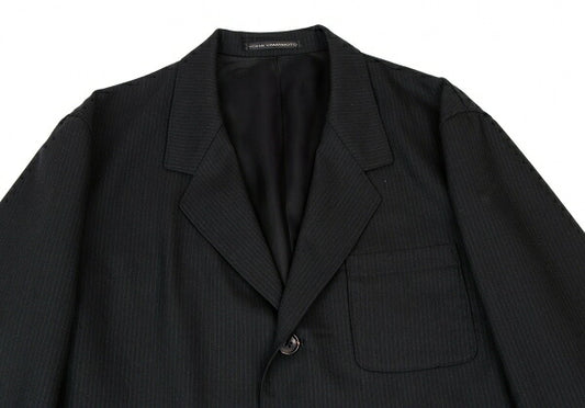 Y's for men Wool Pinstripe Patch Pocket Jacket Black Size 3