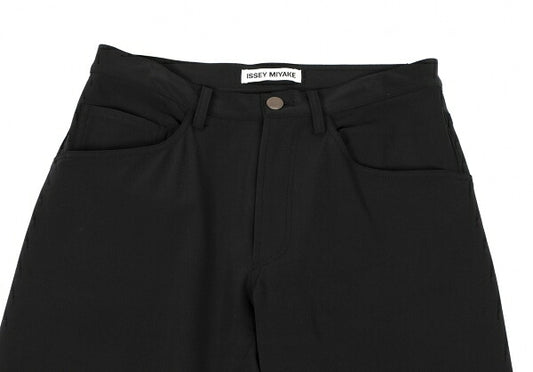 ISSEY MIYAKE Nylon Diagonal Panel Stretch Pants Black Size 1
