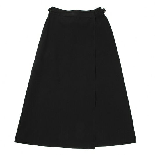 ISSEY MIYAKE Nylon Stretch Wrap Midi Skirt Black Size 2