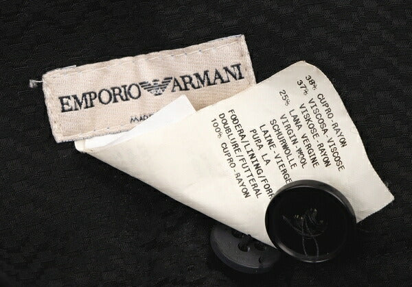 EMPORIO ARMANI Rayon Wool High Waist Pants Black Size 38
