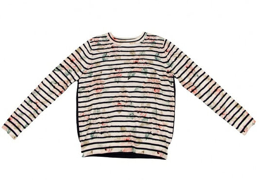 COMME des GARCONS Striped Floral Sweater White Size M