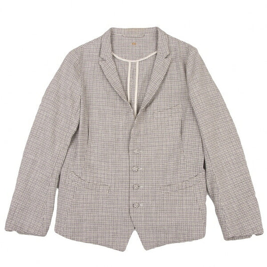 45rpm 45R Cotton Stand Collar Check Jacket White Size 2
