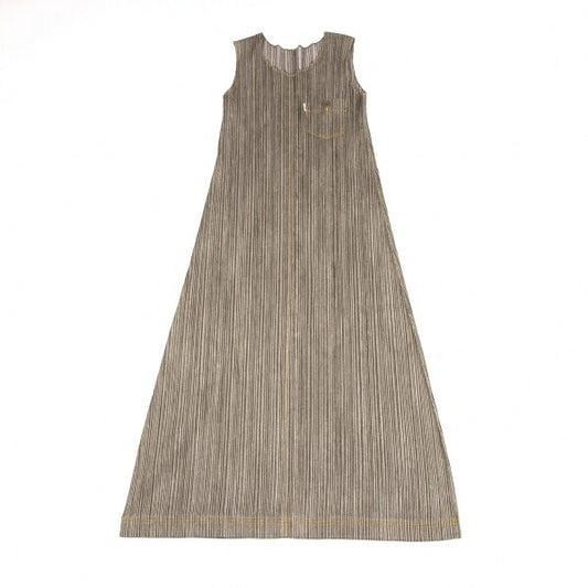 PLEATS PLEASE Pleated Stitch Design Dress Brown Size 3