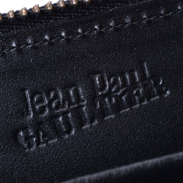 Jean Paul GAULTIER Embossed Logo Leather Coin Case Gray