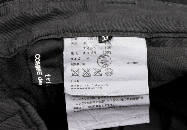 COMME des GARCONS Garment Dyed Wool Wide Pants Black Size M