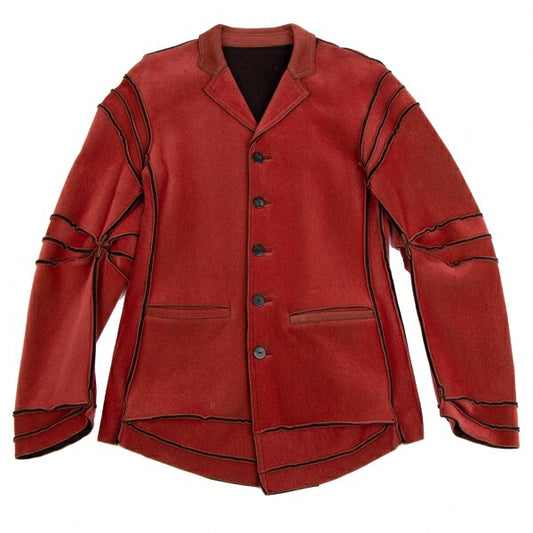 Jean Paul GAULTIER HOMME Flocked Set-Up Suit Red Size 48