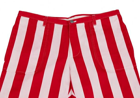 JPG by GAULTIER Cotton Stripe Pants Red/White Size 48