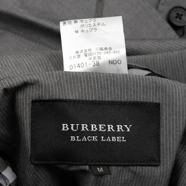 BURBERRY BLACK LABEL Lined Check Stripe Jacket Gray Size M