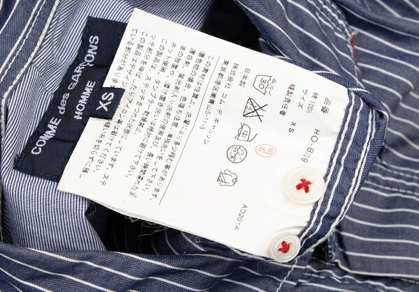 COMME des GARCONS HOMME Back Panel Stripe Shirt Blue Size XS