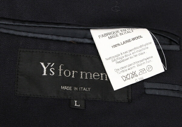 Y's for men Wool Gabardine 2B Blazer Navy Size L