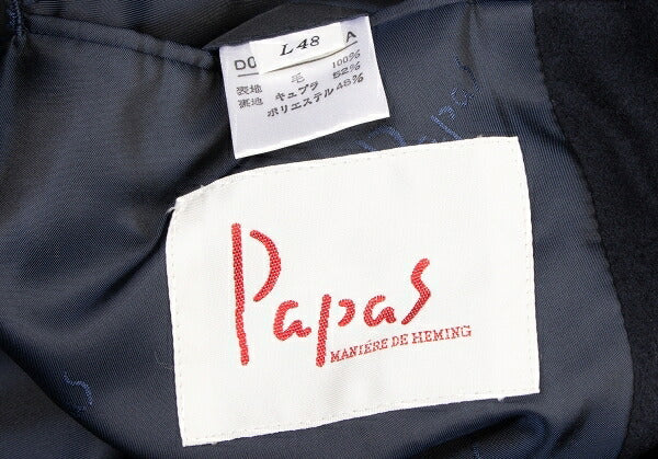 Papas Navy Melton Wool Chester Coat Size L48