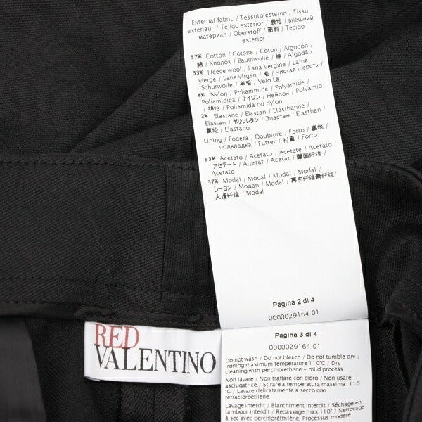 RED VALENTINO Covered Button Pintuck Pants Black Size 40
