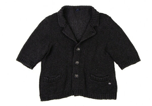 45rpm Cotton Short Sleeve Knit Jacket Black Size 2