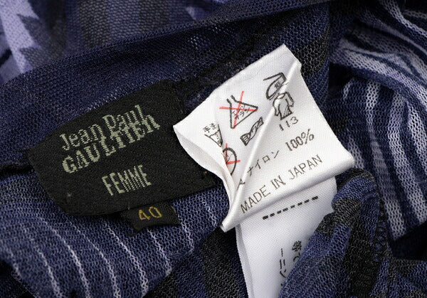 Jean Paul GAULTIER FEMME Geometric Face Top Black Size 40