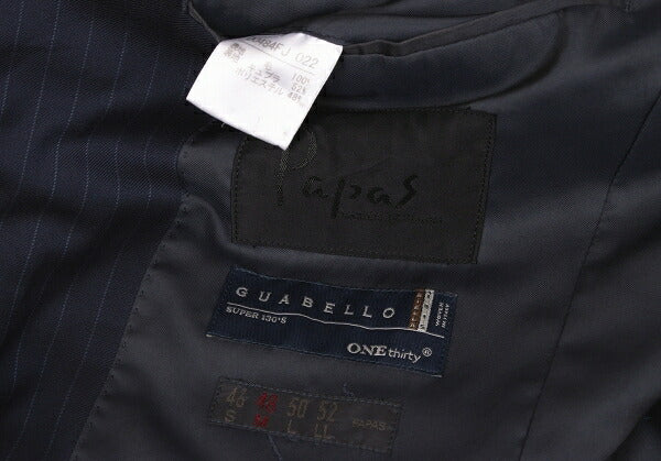 Papas GUABELLO SUPER130'S Wool Chalk Jacket Navy Size M