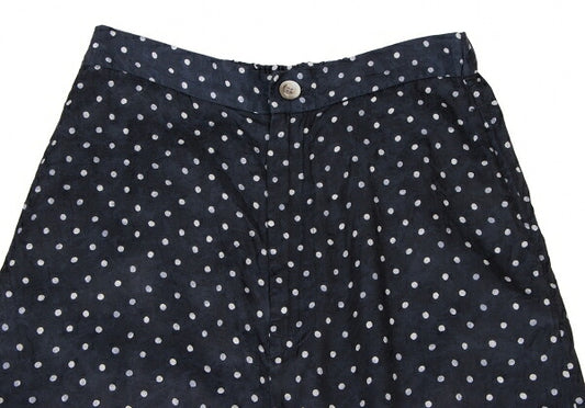45rpm Cupro Cotton Dot Print Pants Navy White Size 3