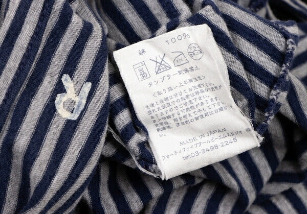 45rpm Cotton Border Raglan Cardigan Navy Gray Size 2