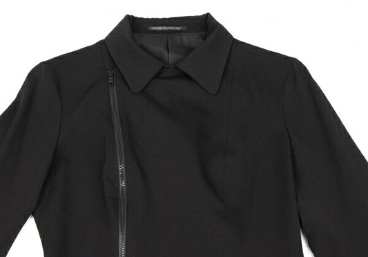 Y's 97AW Wool Gabardine Flare Sleeve Zip Jacket Black Size M
