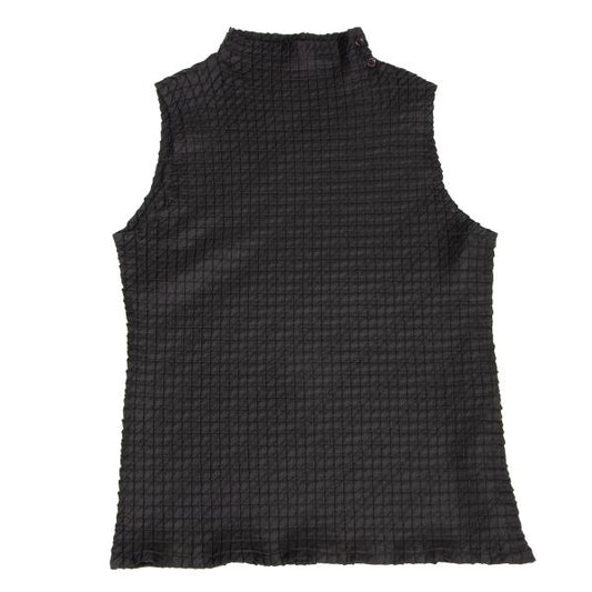 ISSEY MIYAKE Slanted Box Pleat Sleeveless Top Black Size 3