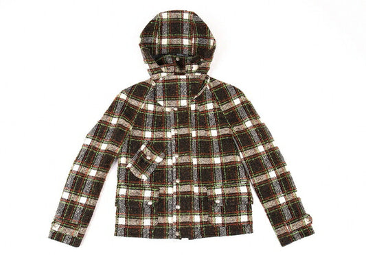 JUNYA WATANABE 05AW Wool Mohair Check Jacket Green Size M