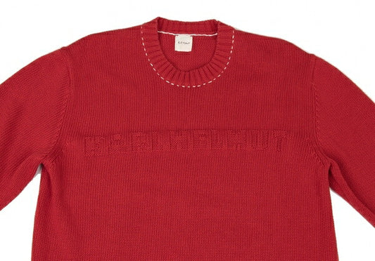 Karl Helmut Logo Cotton Knit Sweater Red Size M