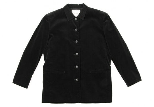 Mademoiselle NON NON Quilted Velour Black Cotton Jacket Size M