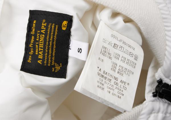 A BATHING APE BAPE Logo Print MA-1 Jacket White Size S