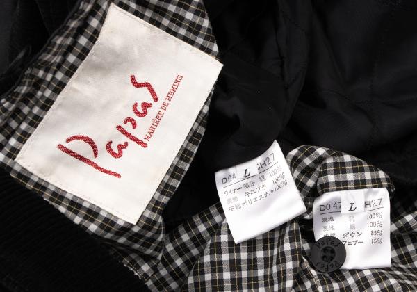 Papas Logo Patch Detachable Liner Down Jacket Black Size L